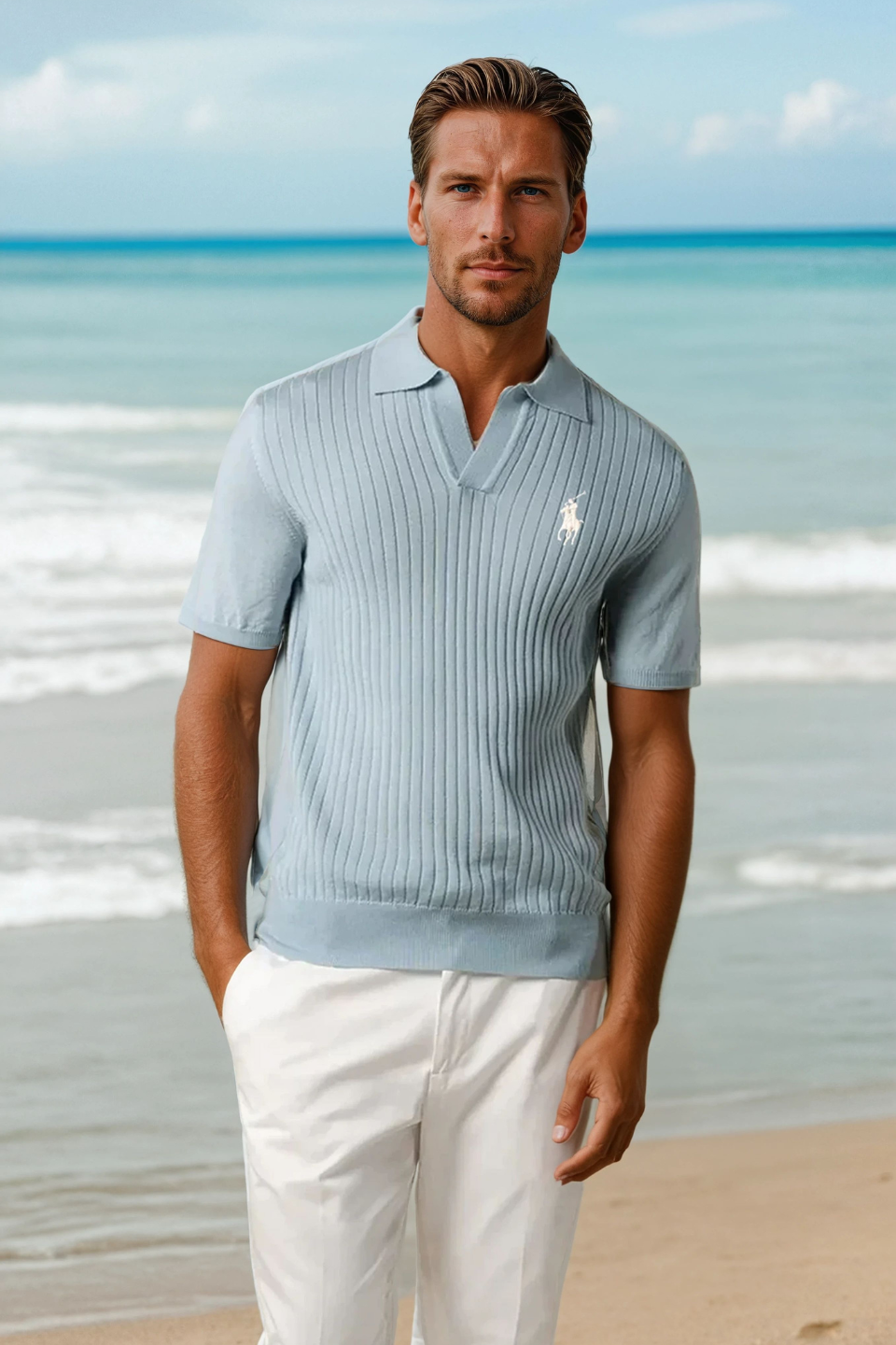 DESIGNER POLO - BABY BLAUW