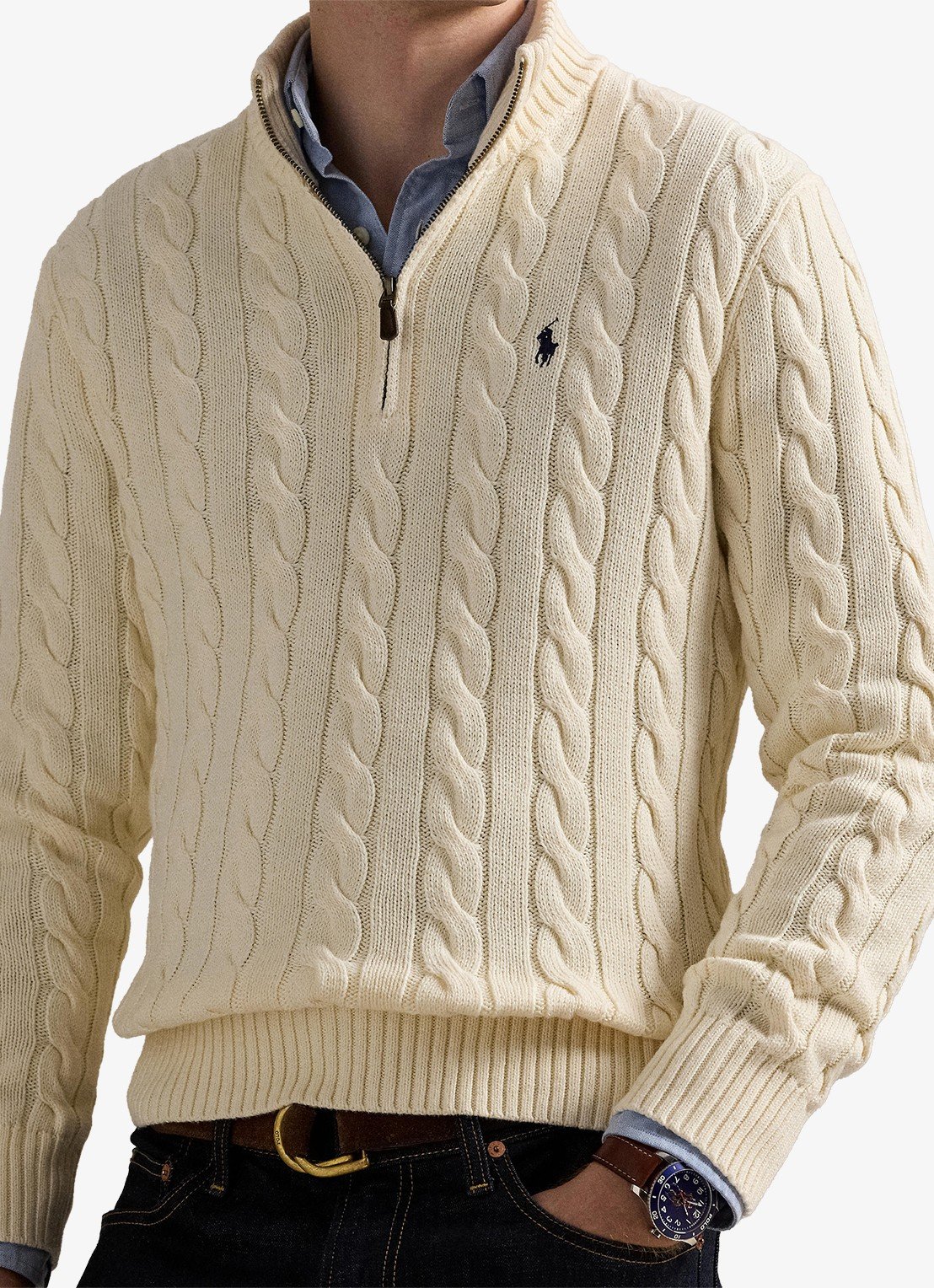 Polo Ralph Lauren Kabeltrui met logoborduring